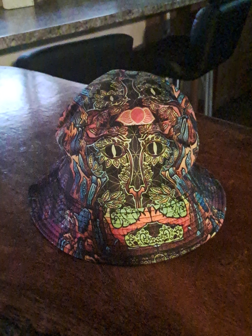 Unisex Psychedelic Multicolor Printed Bucket Hat